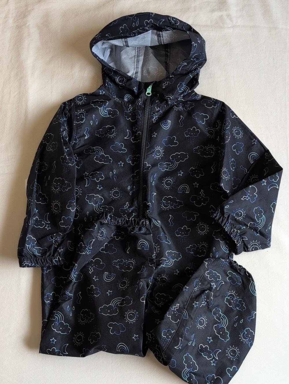 Joe Fresh Unisex Toddler Navy Blue Cloud Print Splash Suit Size 4T Like New